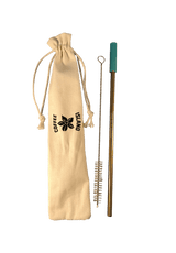 Paille métallique réutilisable (Or – Aqua)